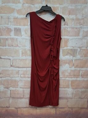 NWT Ann Taylor Ruched Sleeveless Midi Dress in Wine